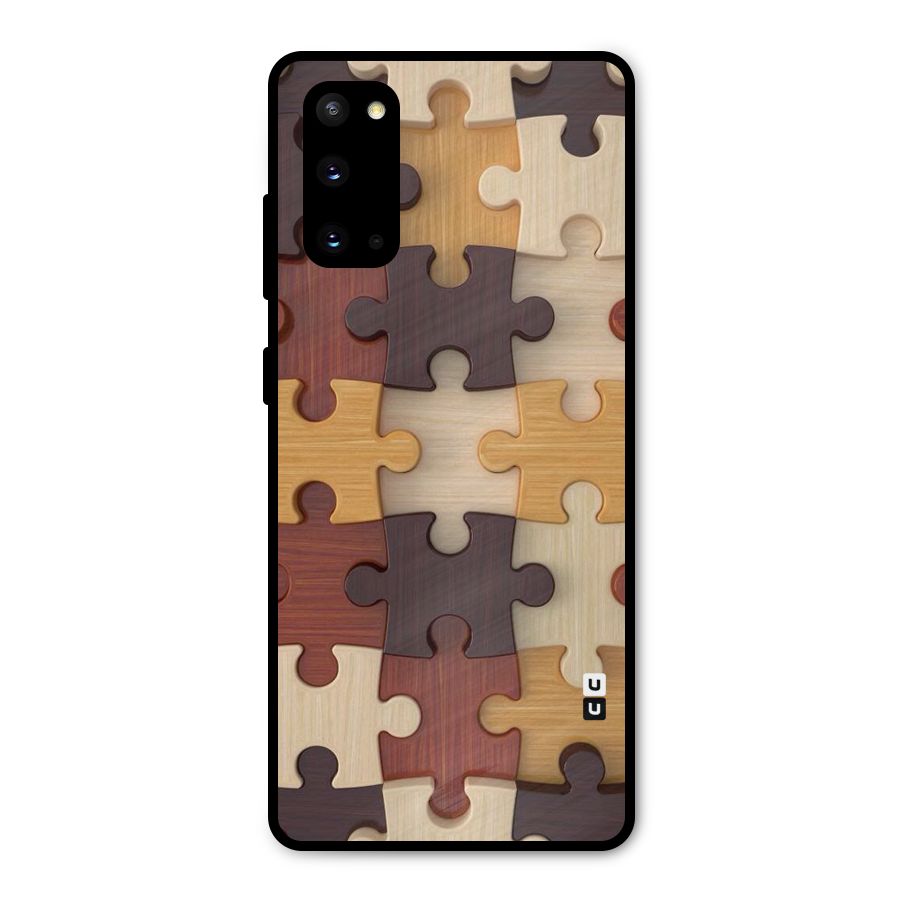 Wooden Puzzle (Printed) Metal Back Case for Galaxy S20