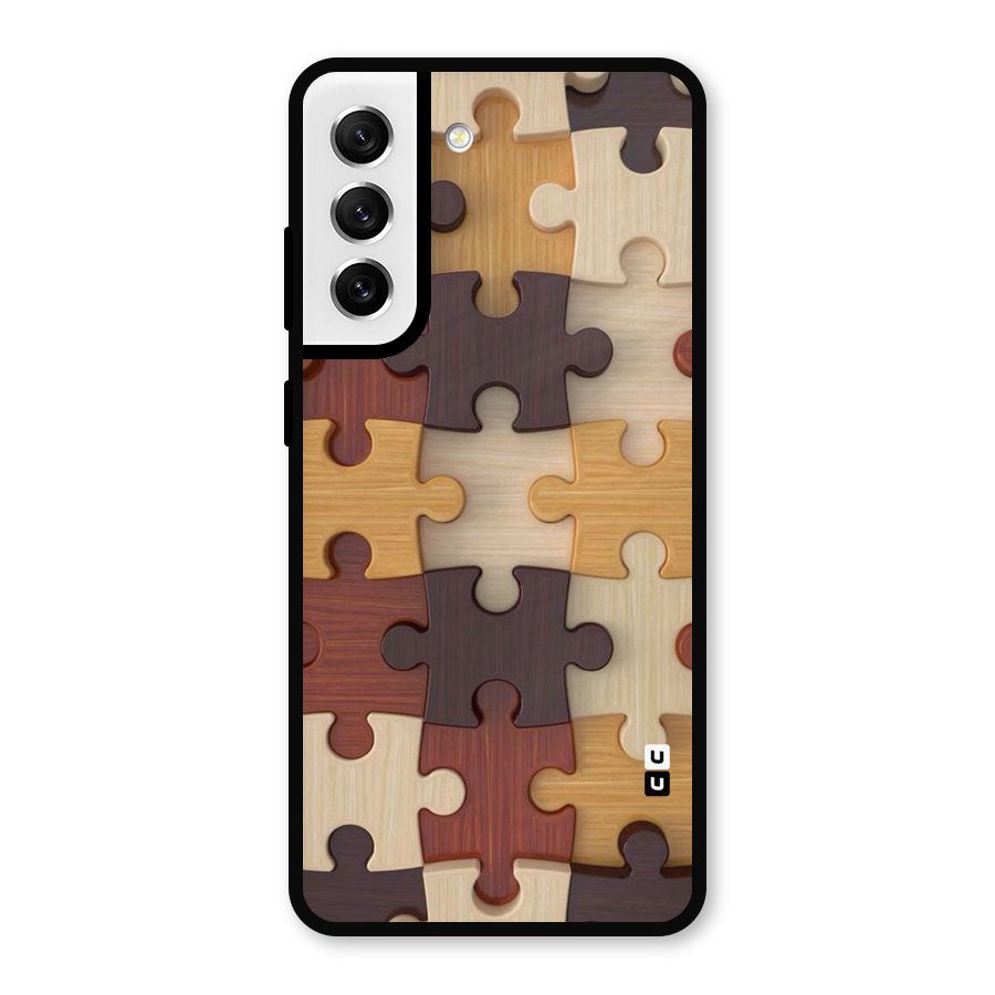 Wooden Puzzle (Printed) Metal Back Case for Galaxy S21 FE 5G