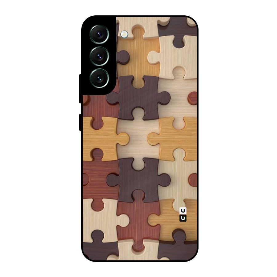 Wooden Puzzle (Printed) Metal Back Case for Galaxy S22 Plus 5G