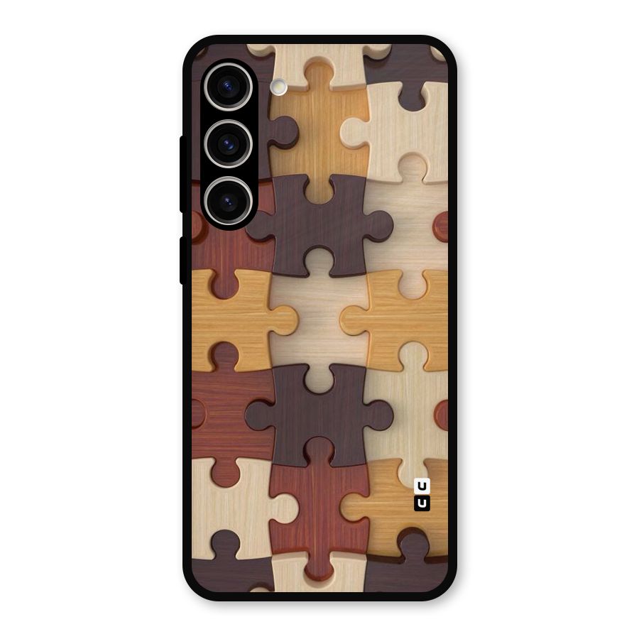 Wooden Puzzle (Printed) Metal Back Case for Galaxy S23 Plus