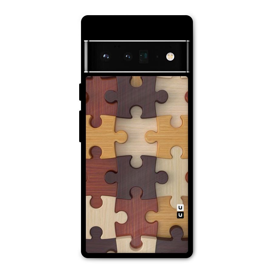 Wooden Puzzle (Printed) Metal Back Case for Google Pixel 6 Pro