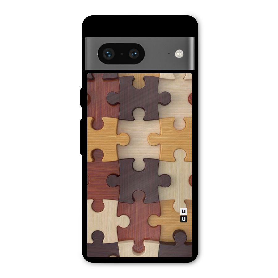 Wooden Puzzle (Printed) Metal Back Case for Google Pixel 7