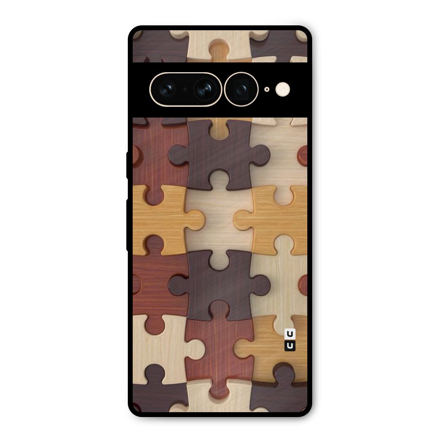 Wooden Puzzle (Printed) Metal Back Case for Google Pixel 7 Pro
