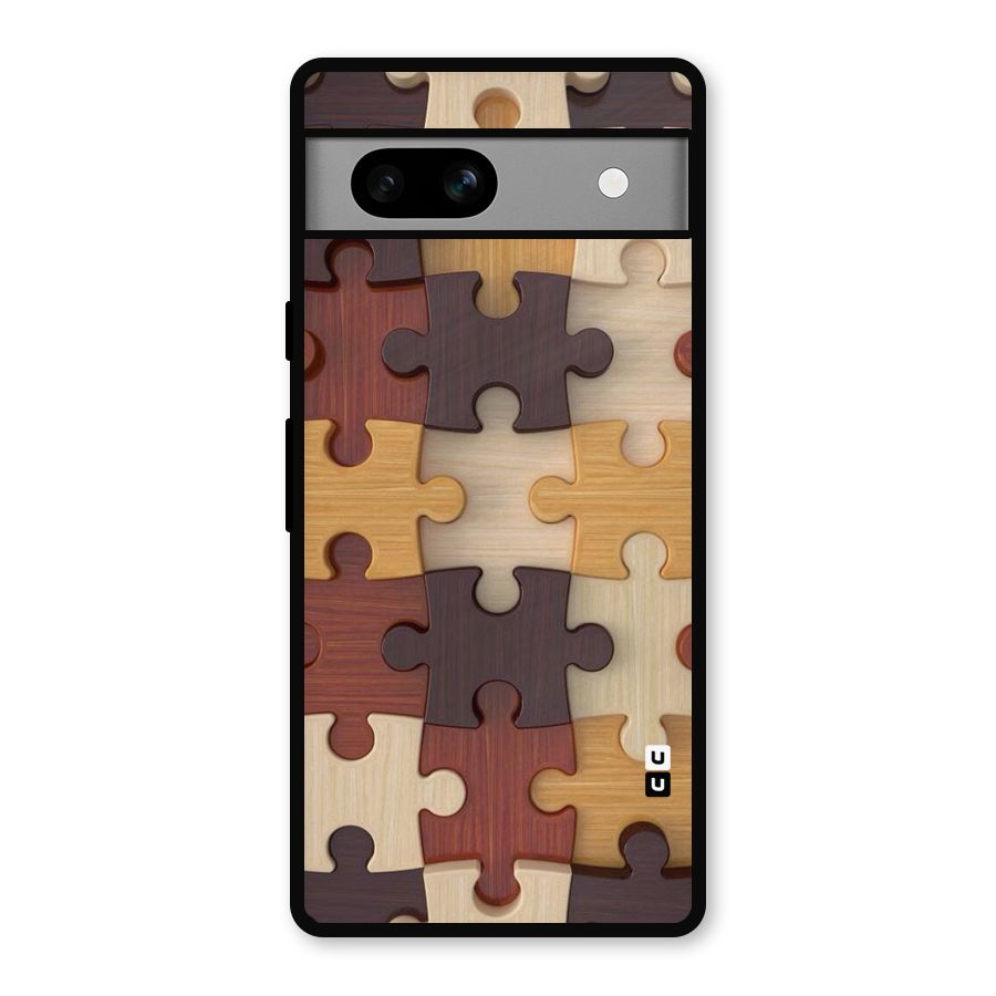 Wooden Puzzle (Printed) Metal Back Case for Google Pixel 7a