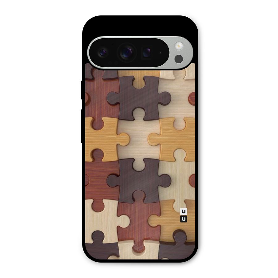 Wooden Puzzle (Printed) Metal Back Case for Google Pixel 9 Pro XL