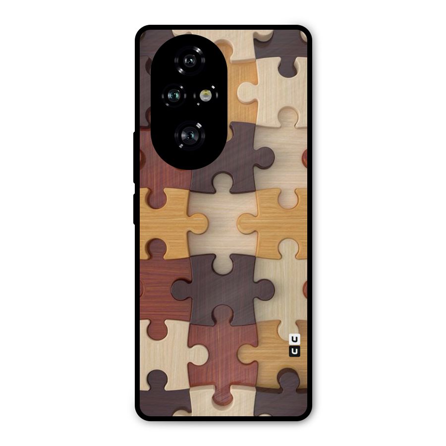 Wooden Puzzle (Printed) Metal Back Case for Honor 200 Pro