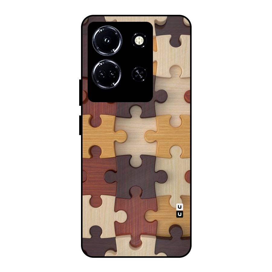 Wooden Puzzle (Printed) Metal Back Case for Infinix Note 30 5G