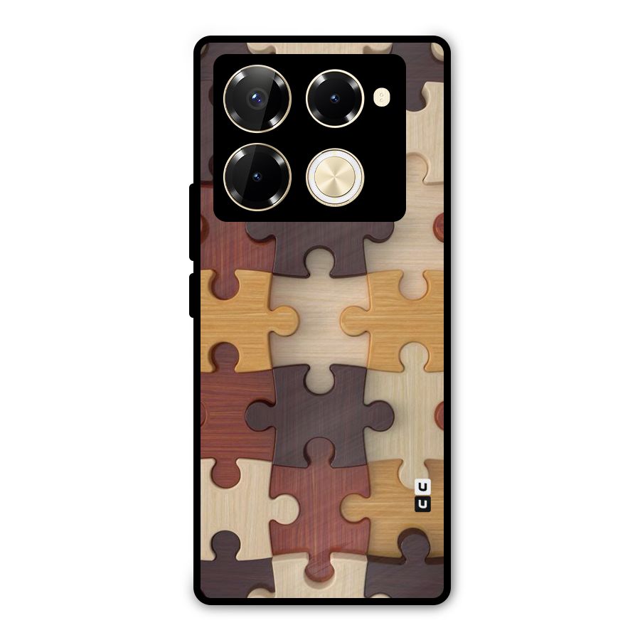 Wooden Puzzle (Printed) Metal Back Case for Infinix Note 40 Pro Plus