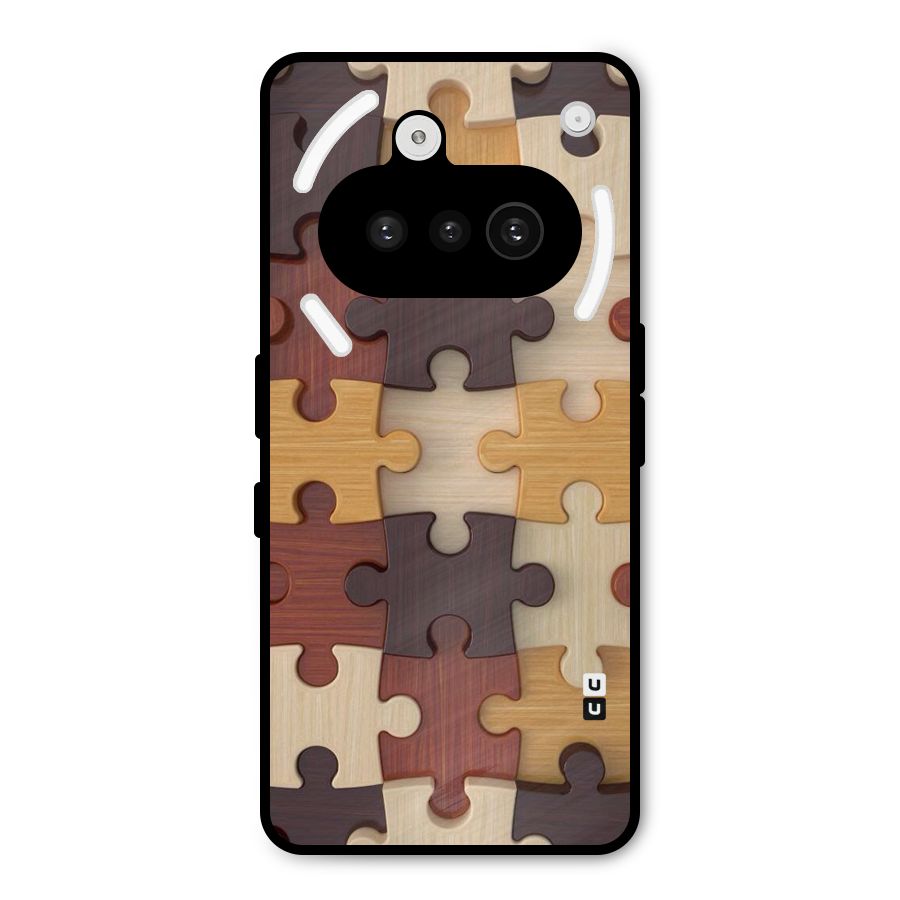 Wooden Puzzle (Printed) Metal Back Case for Nothing Phone 3a