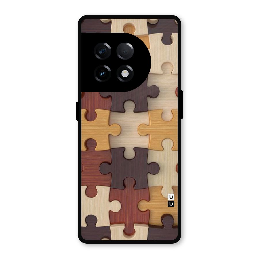Wooden Puzzle (Printed) Metal Back Case for OnePlus 11R