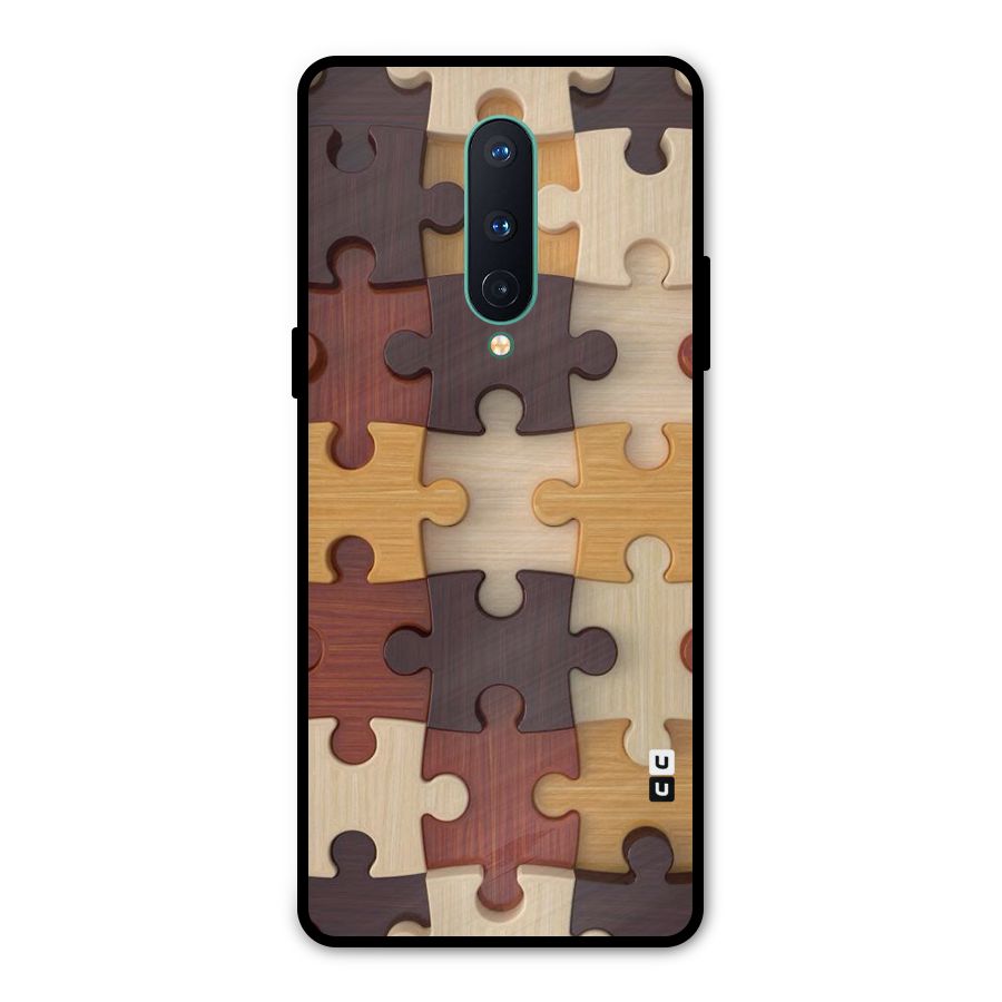 Wooden Puzzle (Printed) Metal Back Case for OnePlus 8