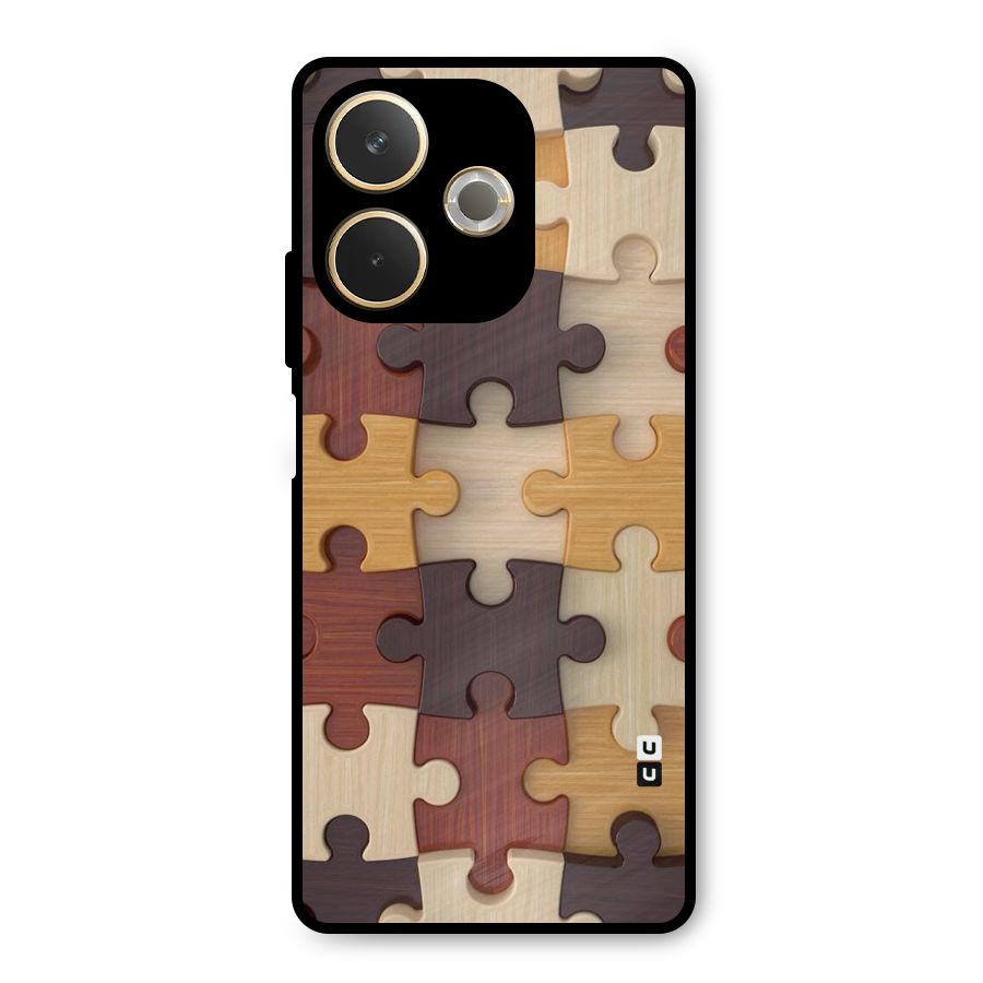 Wooden Puzzle (Printed) Metal Back Case for Oppo A5 Pro
