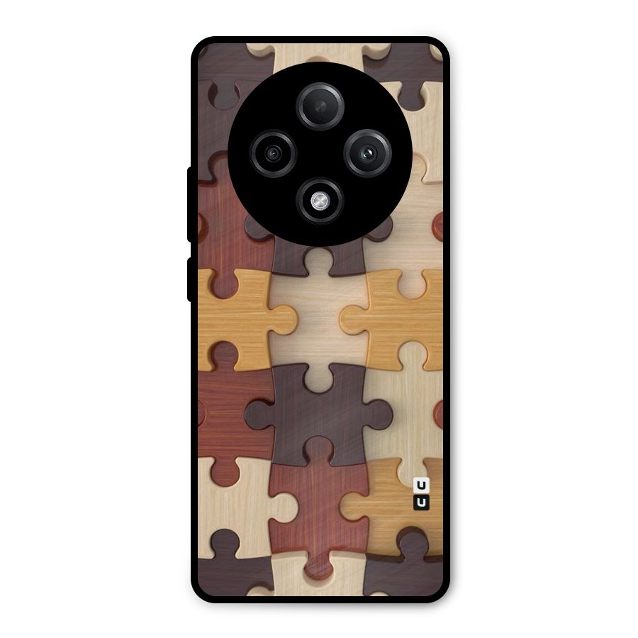 Wooden Puzzle (Printed) Metal Back Case for Oppo F27 Pro Plus