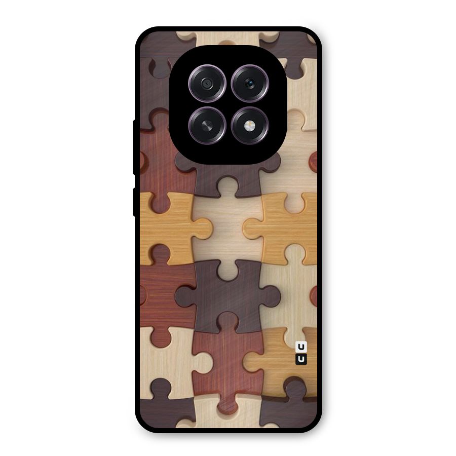 Wooden Puzzle (Printed) Metal Back Case for Oppo F29