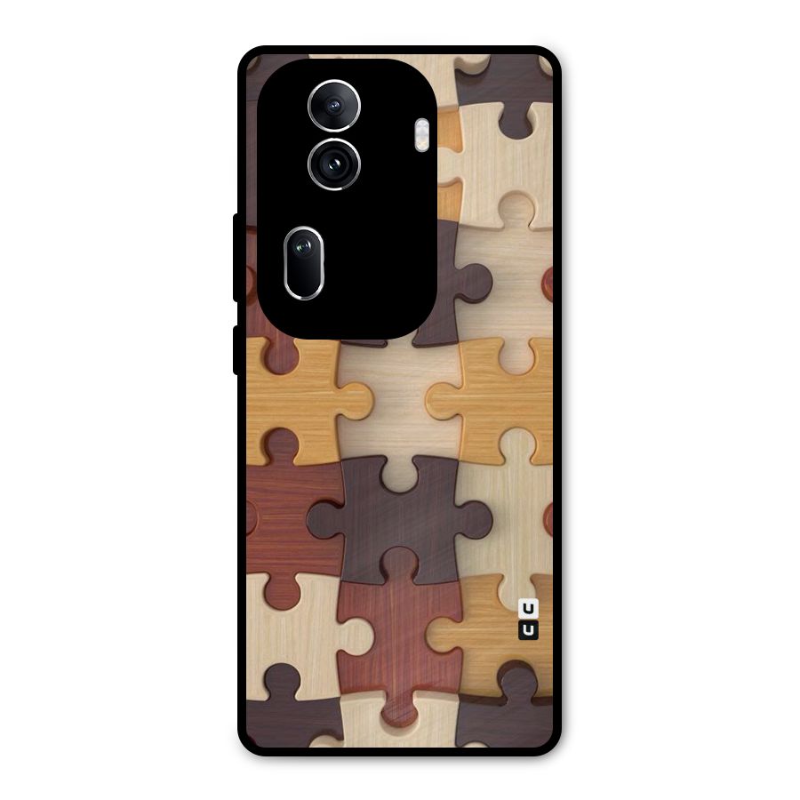 Wooden Puzzle (Printed) Metal Back Case for Oppo Reno11 Pro 5G