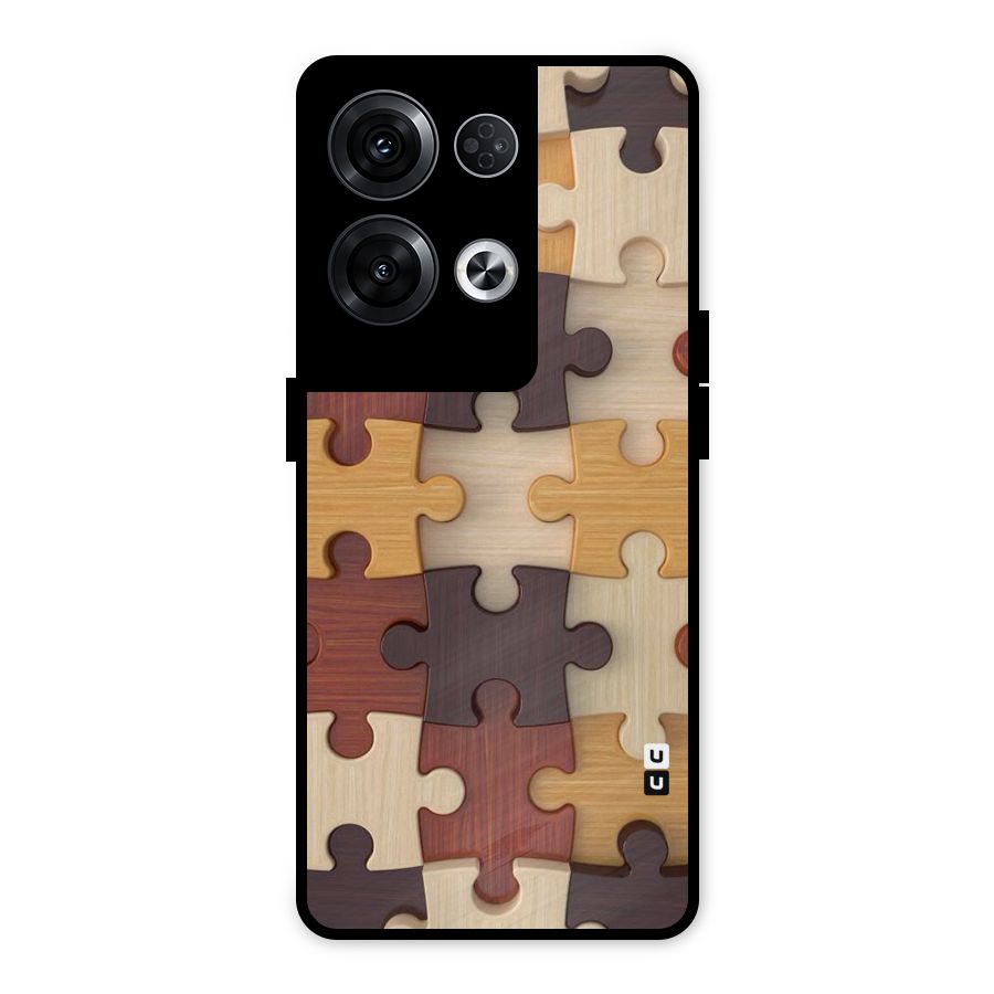 Wooden Puzzle (Printed) Metal Back Case for Oppo Reno8 Pro 5G