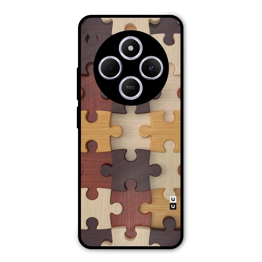 Wooden Puzzle (Printed) Metal Back Case for Poco C75 5G