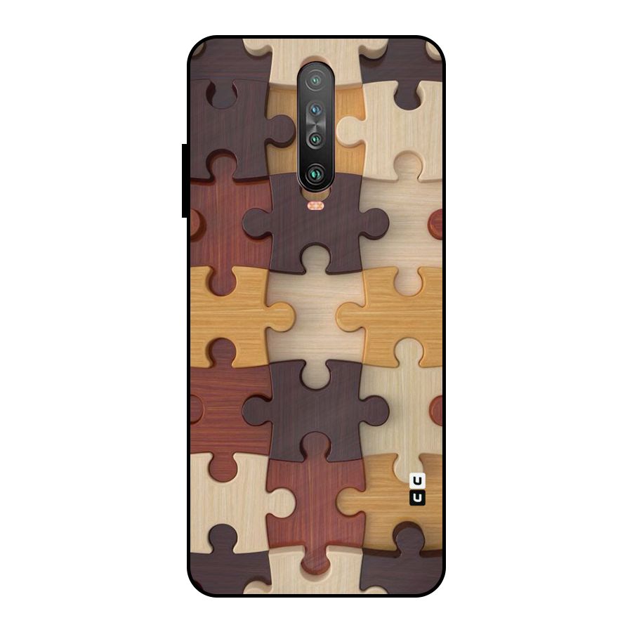 Wooden Puzzle (Printed) Metal Back Case for Poco X2
