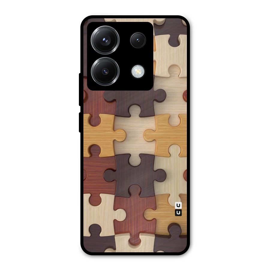 Wooden Puzzle (Printed) Metal Back Case for Poco X6