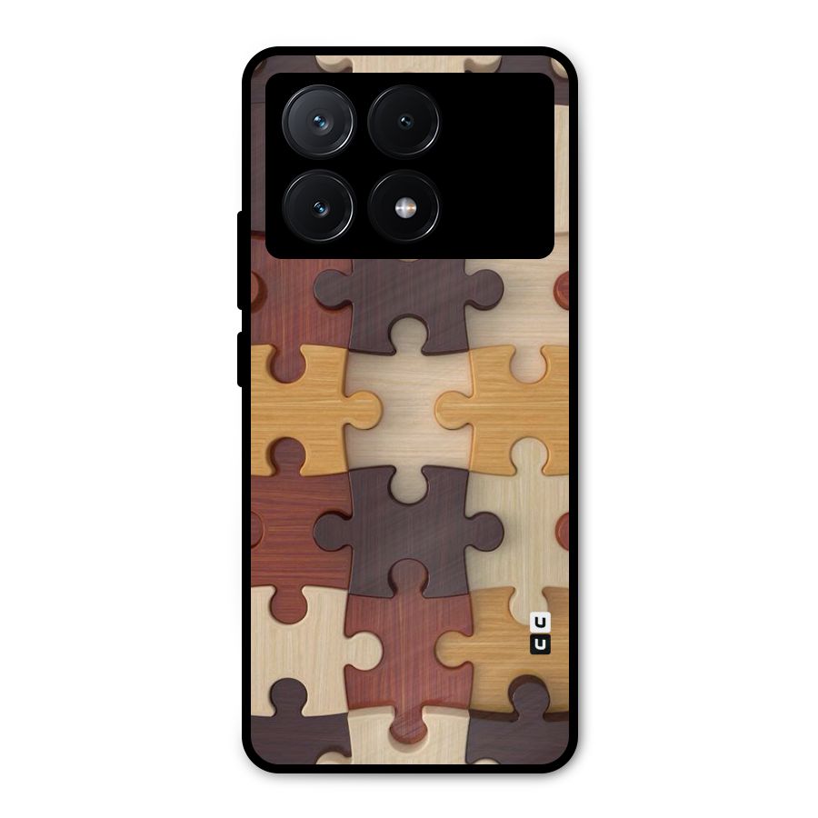 Wooden Puzzle (Printed) Metal Back Case for Poco X6 Pro