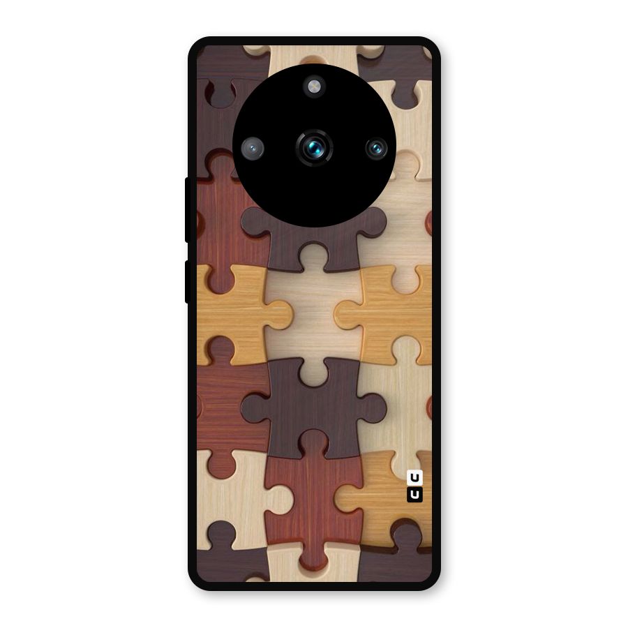 Wooden Puzzle (Printed) Metal Back Case for Realme 11 Pro