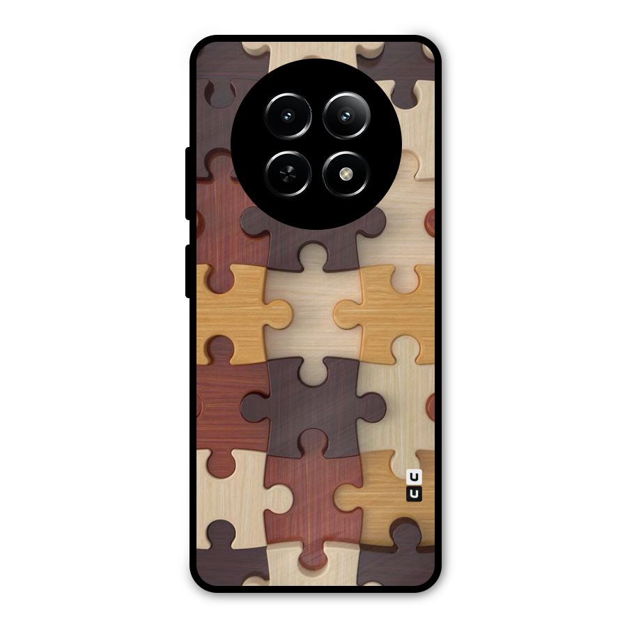 Wooden Puzzle (Printed) Metal Back Case for Realme 12 5G