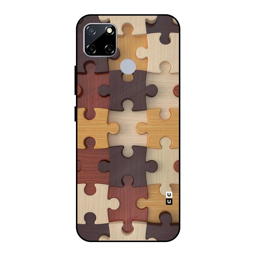 Wooden Puzzle (Printed) Metal Back Case for Realme Narzo 30A
