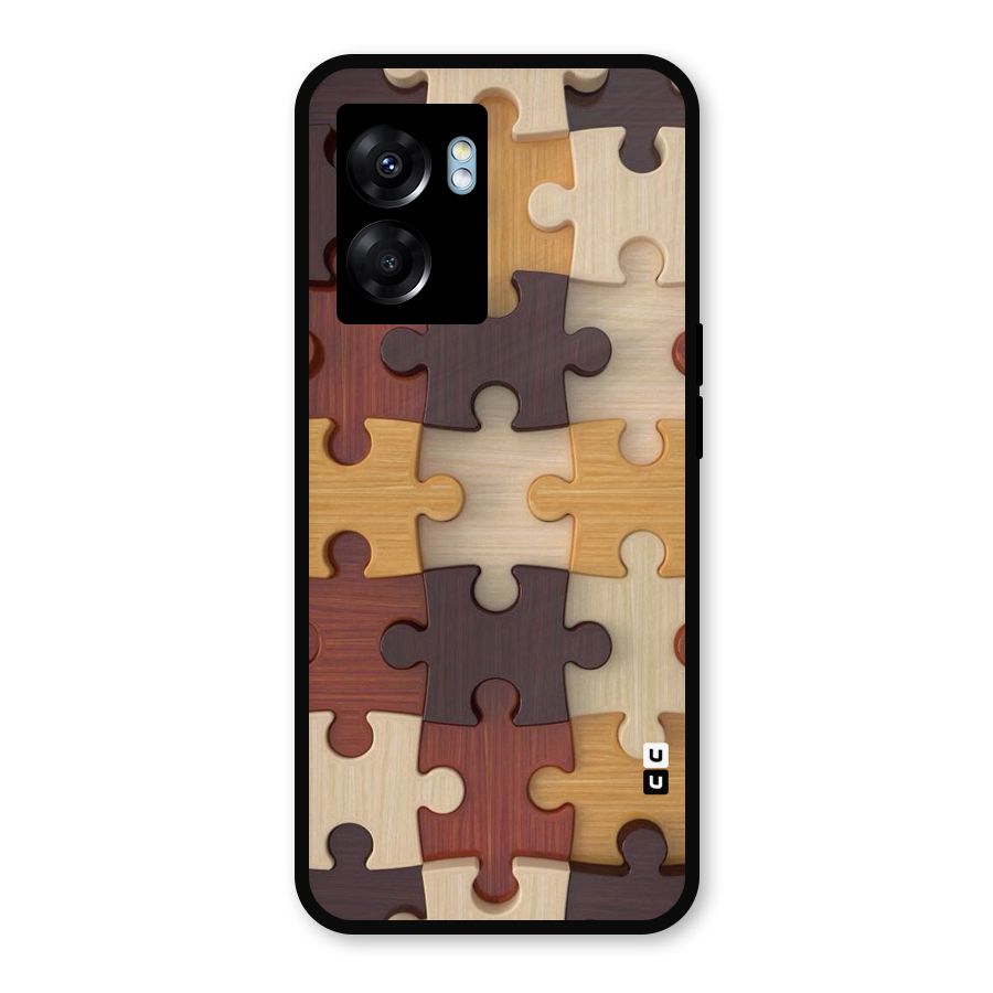Wooden Puzzle (Printed) Metal Back Case for Realme Narzo 50 5G