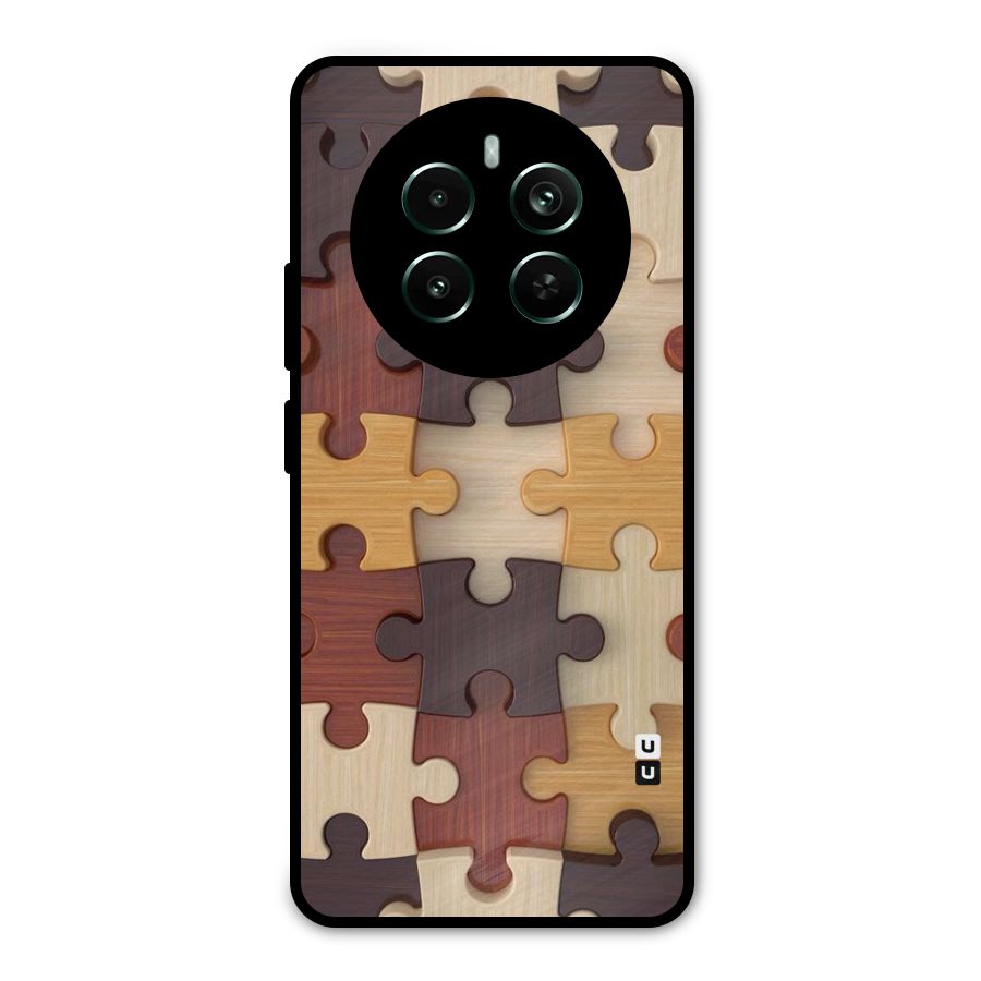 Wooden Puzzle (Printed) Metal Back Case for Realme Narzo 70 Pro