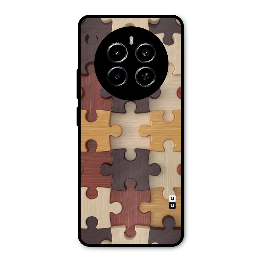 Wooden Puzzle (Printed) Metal Back Case for Realme P1