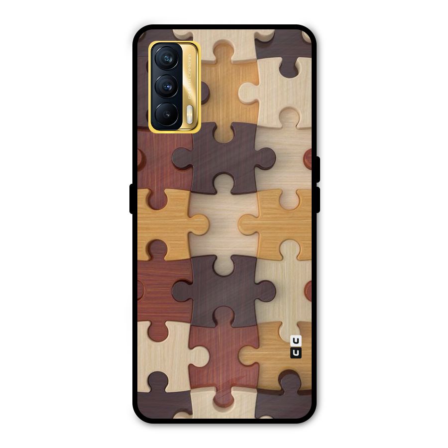 Wooden Puzzle (Printed) Metal Back Case for Realme X7