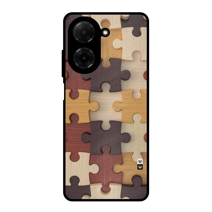 Wooden Puzzle (Printed) Metal Back Case for Redmi A5 4G