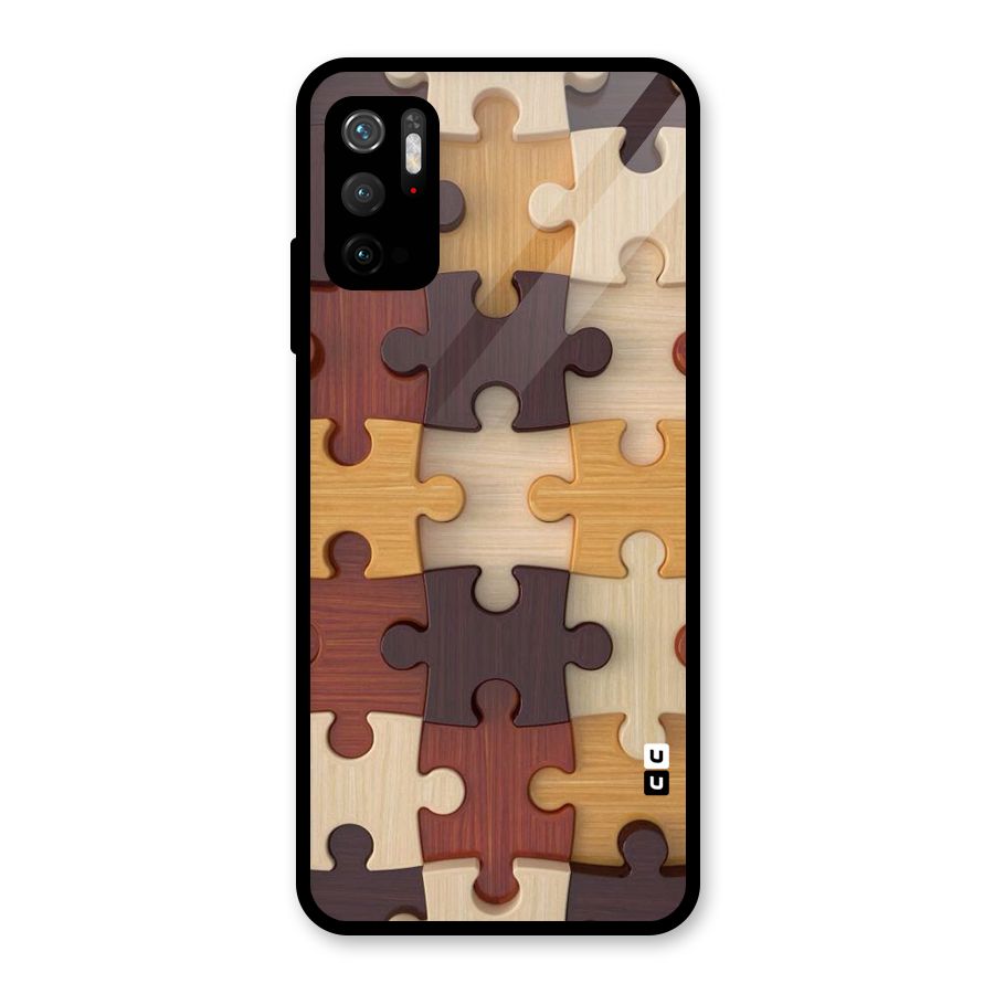Wooden Puzzle (Printed) Metal Back Case for Redmi Note 10T 5G