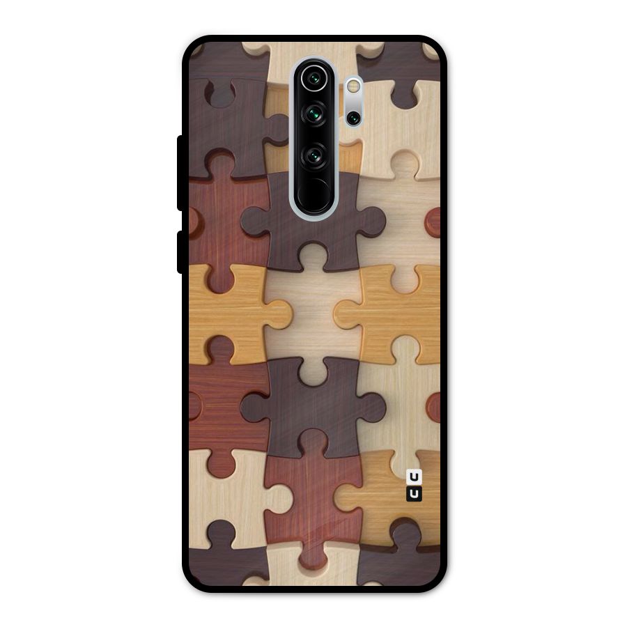 Wooden Puzzle (Printed) Metal Back Case for Redmi Note 8 Pro