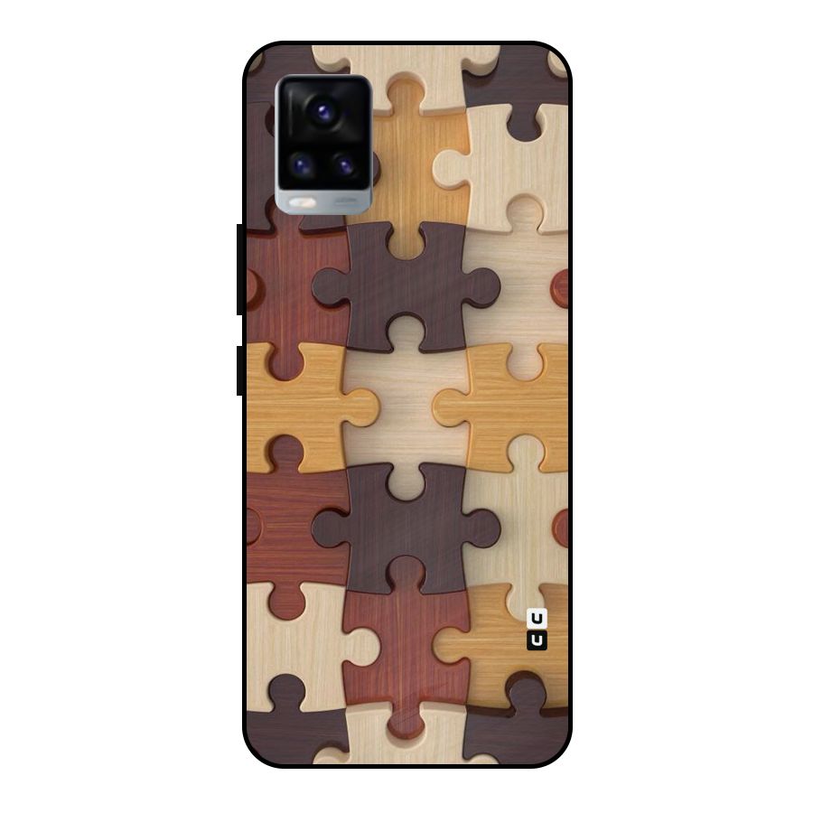 Wooden Puzzle (Printed) Metal Back Case for Vivo V20 2021