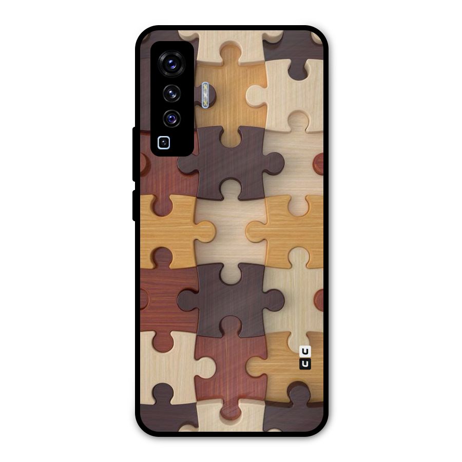 Wooden Puzzle (Printed) Metal Back Case for Vivo X50