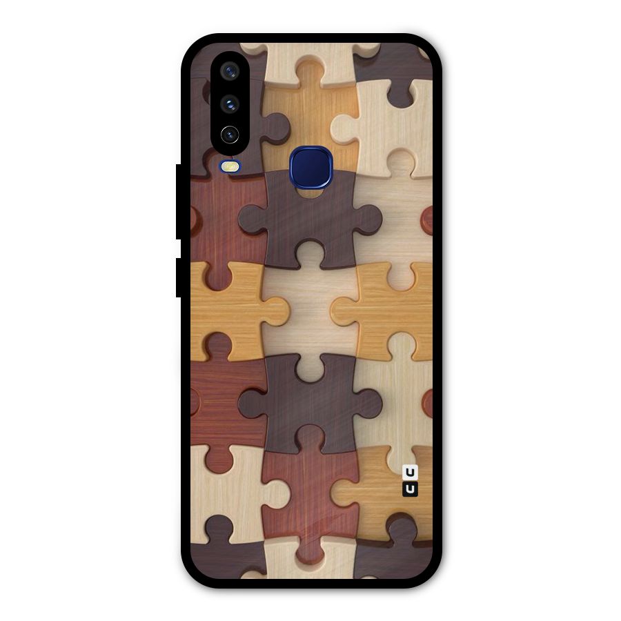 Wooden Puzzle (Printed) Metal Back Case for Vivo Y15
