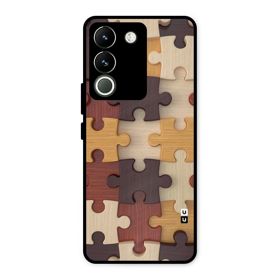 Wooden Puzzle (Printed) Metal Back Case for Vivo Y200