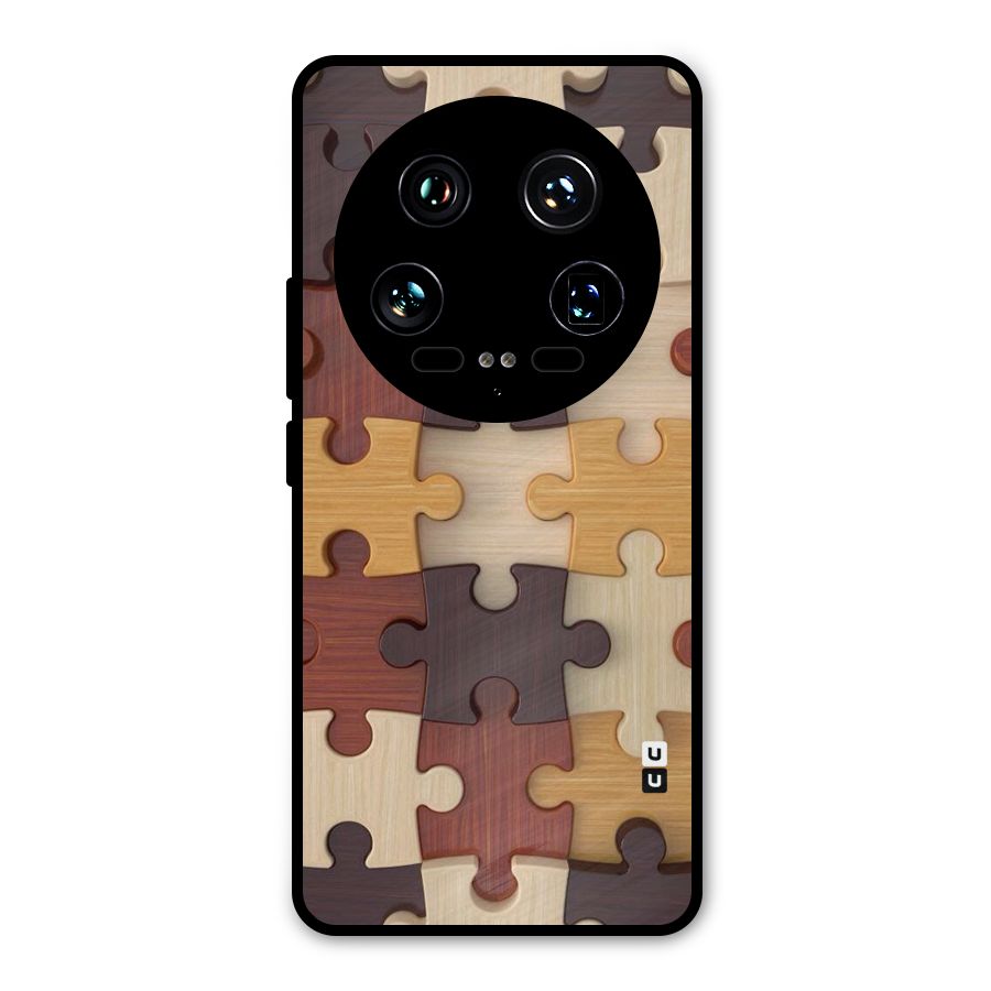 Wooden Puzzle (Printed) Metal Back Case for Xiaomi 14 Ultra