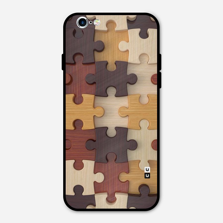 Wooden Puzzle (Printed) Metal Back Case for iPhone 6 6s