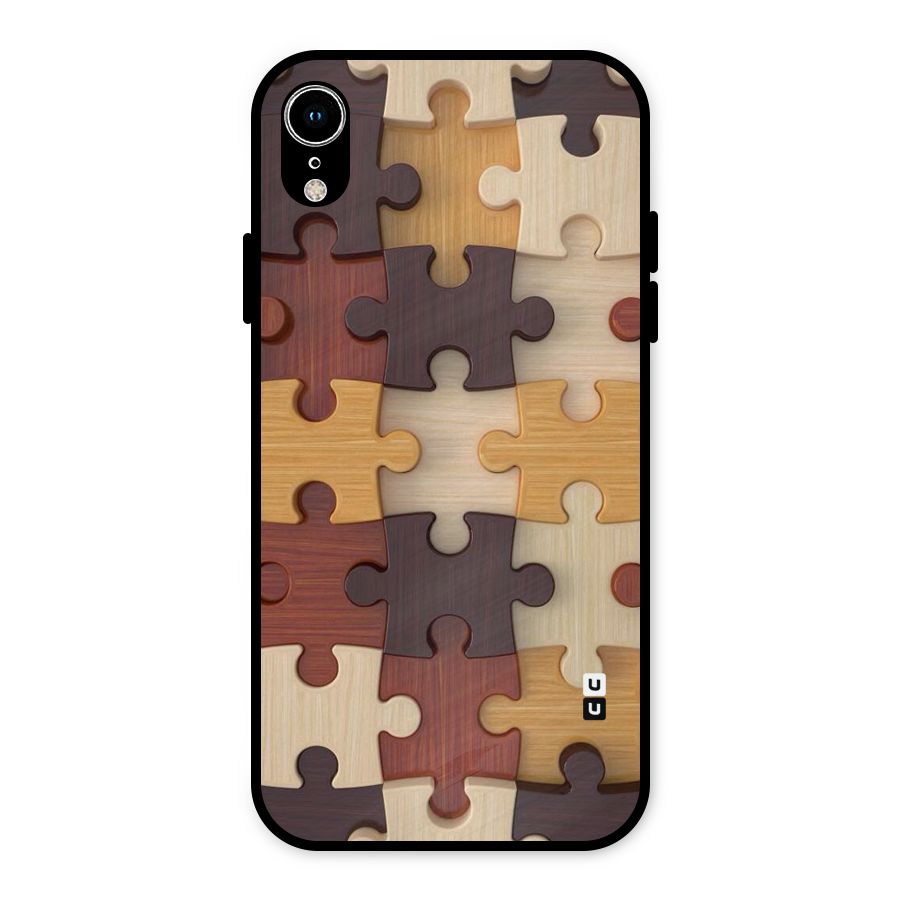 Wooden Puzzle (Printed) Metal Back Case for iPhone XR