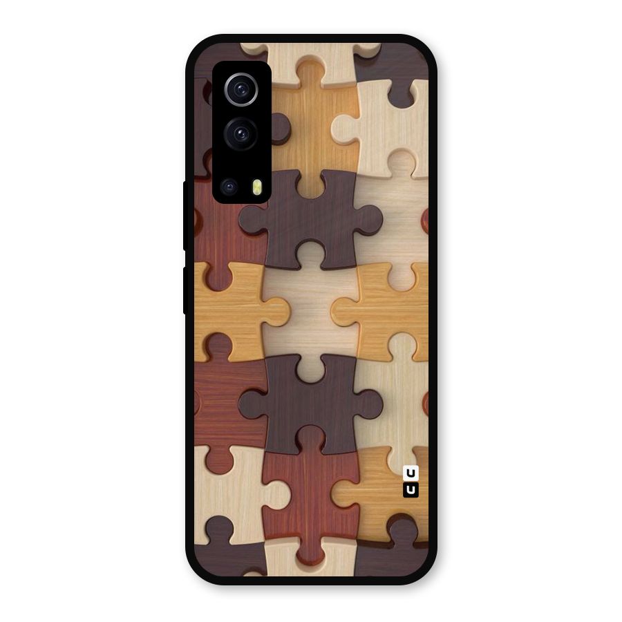 Wooden Puzzle (Printed) Metal Back Case for iQOO Z3