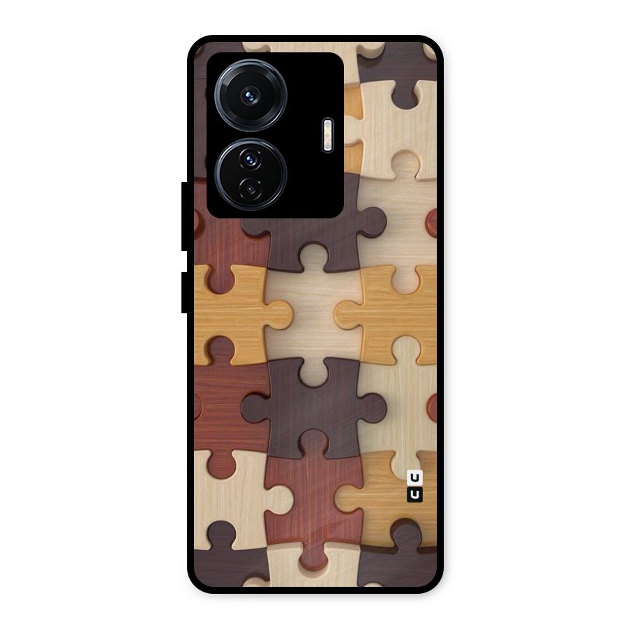 Wooden Puzzle (Printed) Metal Back Case for iQOO Z6