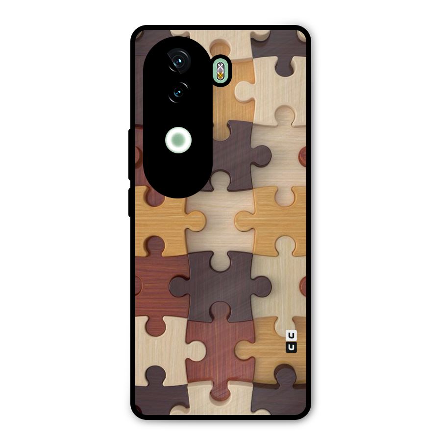 Wooden Puzzle (Printed) Metal Back Case for iQOO Z9s