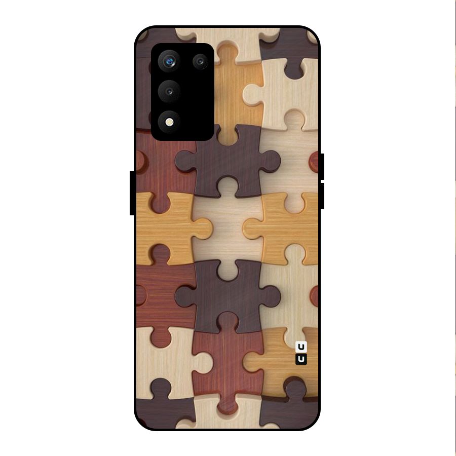 Wooden Puzzle (Printed) Metal Back Case for realme 9 5G SE