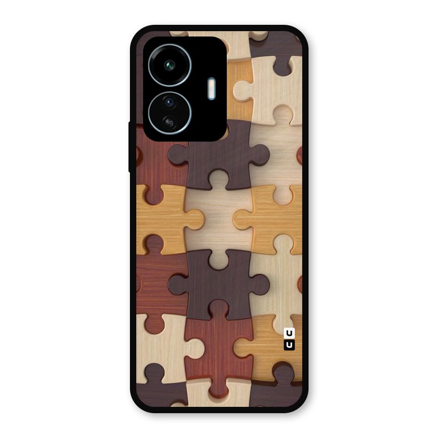 Wooden Puzzle (Printed) Metal Back Case for vivo iQOO Z6 Lite 5G