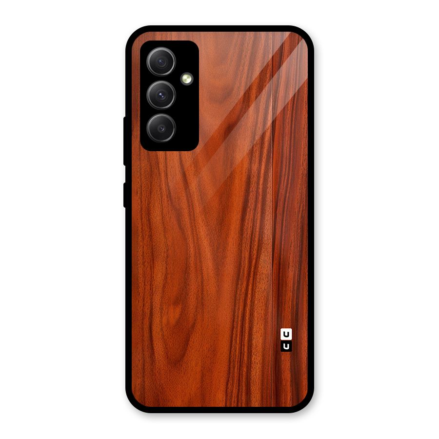 Wooden Texture Printed Glass Back Case for Galaxy A34
