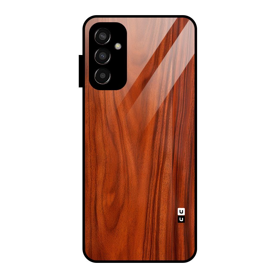 Wooden Texture Printed Glass Back Case for Galaxy F13