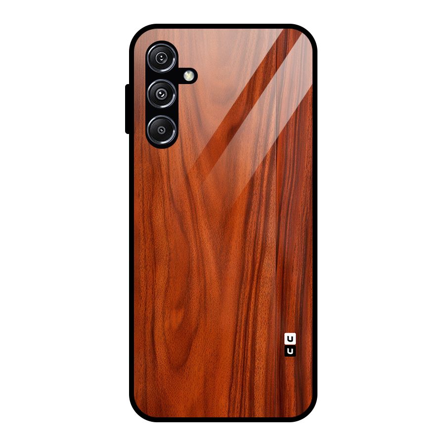 Wooden Texture Printed Glass Back Case for Galaxy M34 5G