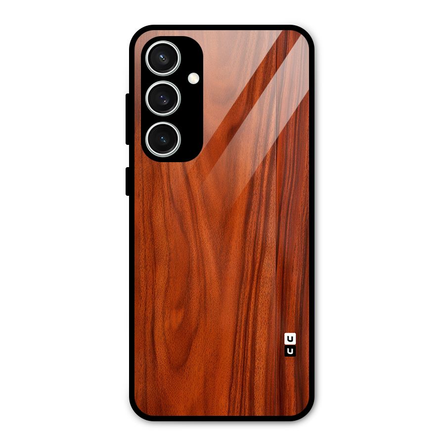 Wooden Texture Printed Glass Back Case for Galaxy S23 FE